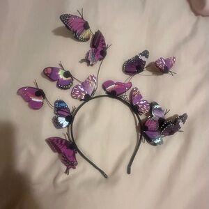 Purple Butterfly Fascinator Headband